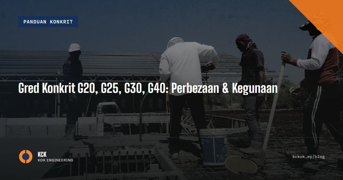 Gred Konkrit G20, G25, G30, G40: Perbezaan & Kegunaan